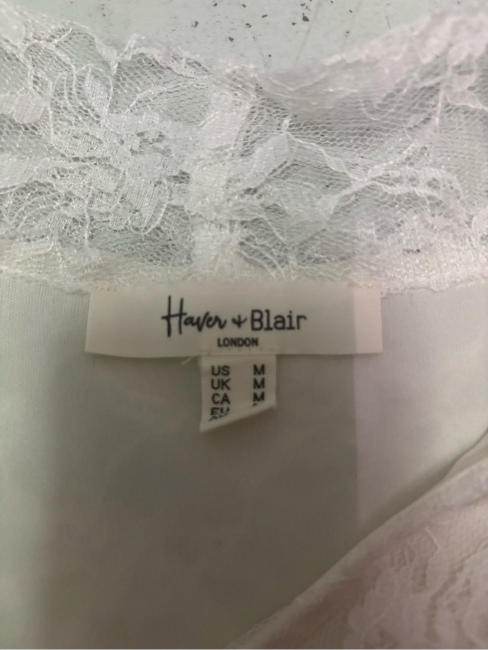 Haver+Blair White Lace Trim Blouse